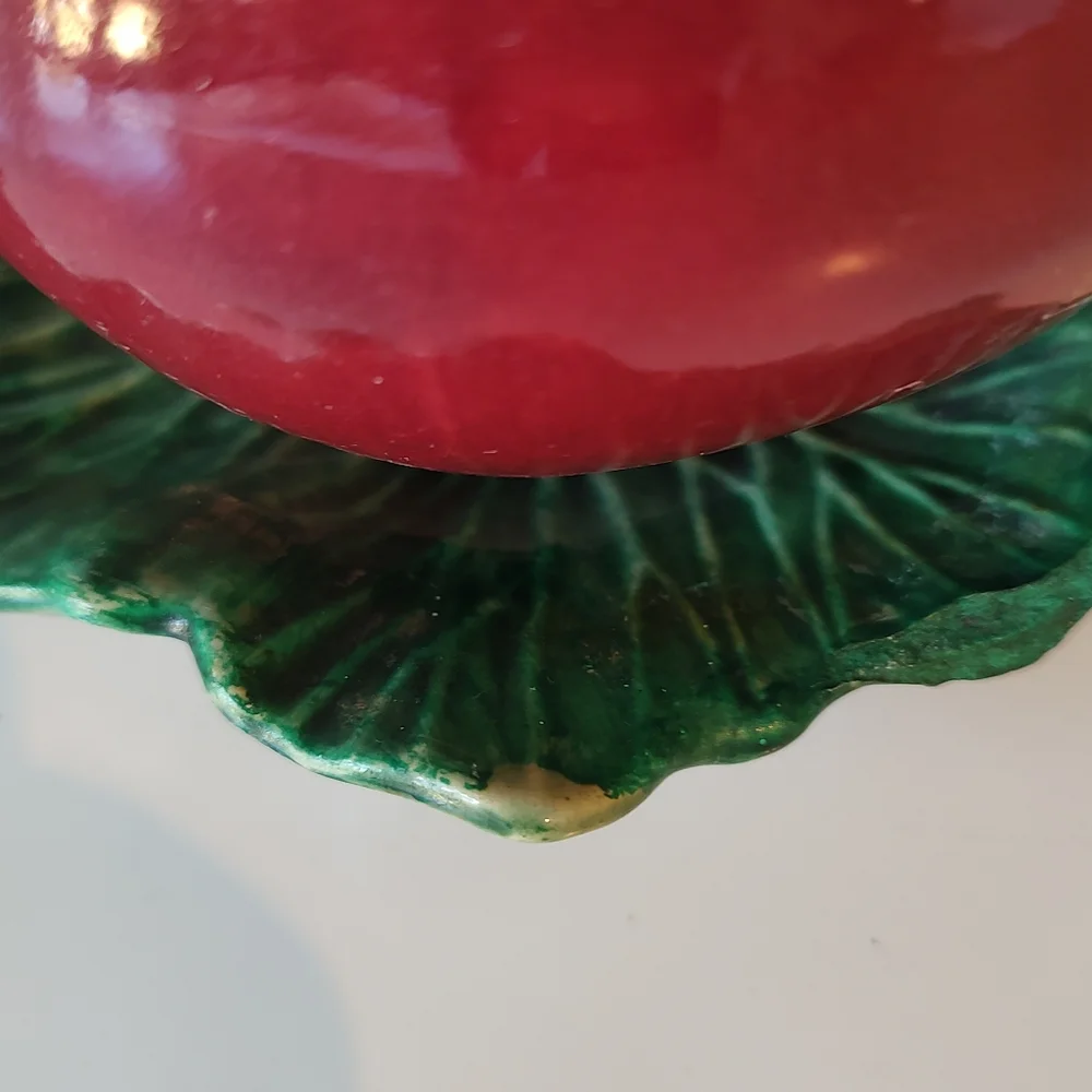 McCoy Pottery Vintage Apple Planter Vase 1950s FLAWS REPAIRED